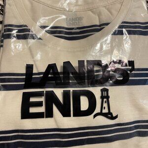 Land's End cotton strip t-shirt. Still in the package, never opened. 2X